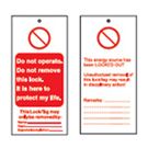 DO NOT OPERATE Tagout: Warning Tag