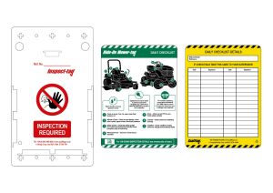 Ride-on MOWER Tag 1 Holders, 5 Inserts, 1 Pen