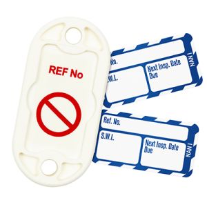 Nanotag for Lifting Equipment: SWL Next Insp. Date Due (20 Nanotag Holders, 20 Nanotag Inserts, 40 Cable Ties (150mm), 1 Pen)