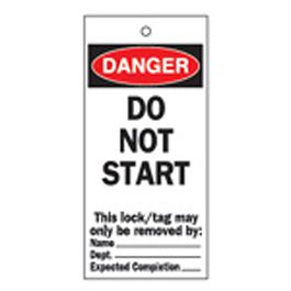 DANGER: Do Not Start - Lockout Tagout Tags | Scafftag.co.uk