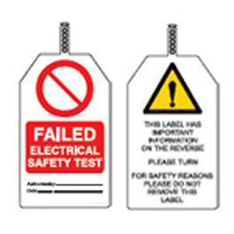 FAILED ELECTRICAL TEST Lockout Tagout | Scafftag.co.uk