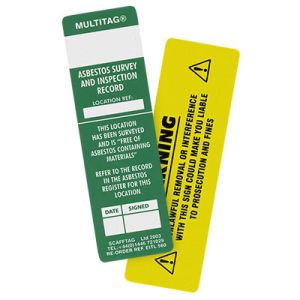Green Asbestos Tag Inserts - Asbestos free area