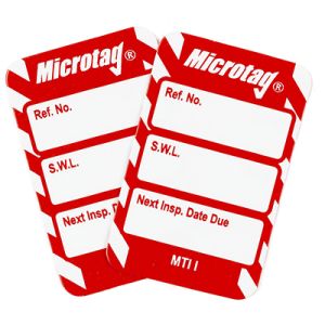 Microtag Inserts - Safe working load (SWL) Next Inspection Date Due