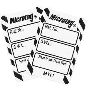 Microtag Inserts - Safe working load (SWL) Next Inspection Date Due