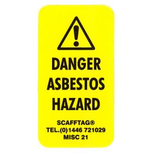 Asbestos warning label