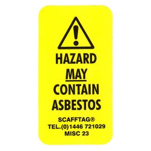 Asbestos warning label