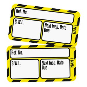Nanotag Inserts - Safe working load (SWL) Next Inspection Date Due
