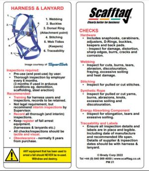 Harness and Lanyard - Inspection Guide pocket memo