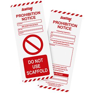 Scaffold inspector's prohibition insert