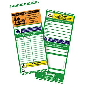 Colour Coded Scafftag Inserts