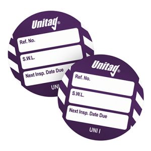 Unitag Inserts - Safe working load (SWL) Next Inspection Date Due