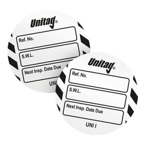 Unitag Inserts - Safe working load (SWL) Next Inspection Date Due