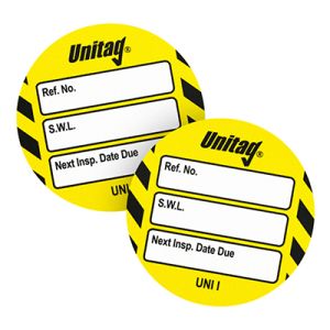 Unitag Inserts - Safe working load (SWL) Next Inspection Date Due